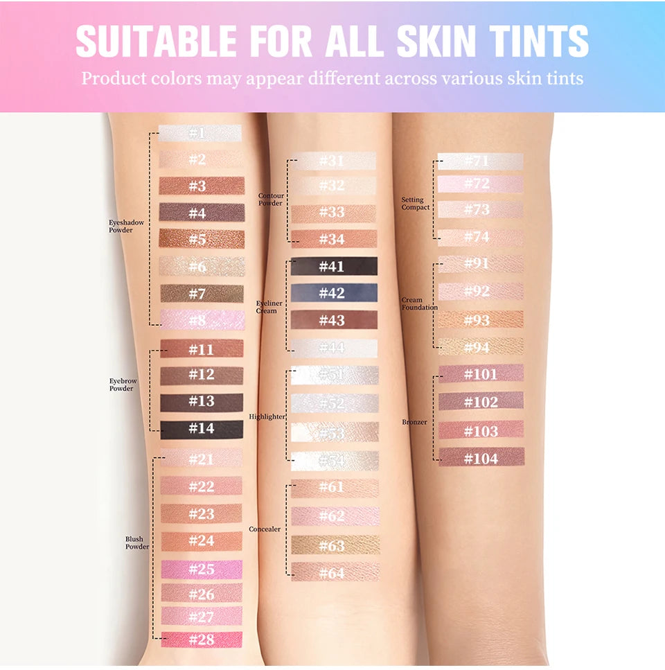 Eyeshadow Palette Refill Waterproof Shimmer Matte Makeup for Daily Travel Use