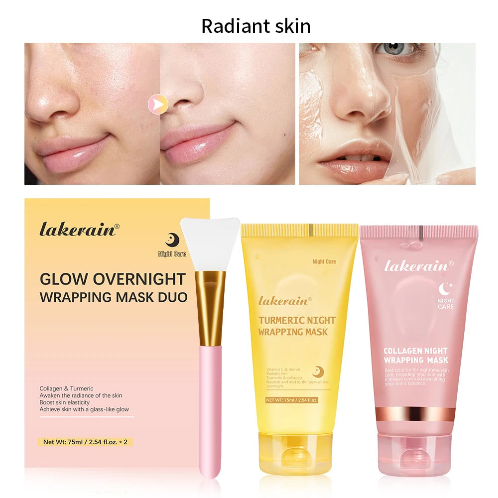 Collagen Night Wrapping Mask Peel Off Anti Aging Treatment for Women at Night