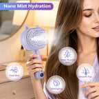 Electric Mist Spray Comb Scalp Massager LED Hair Brush for Home and Travel