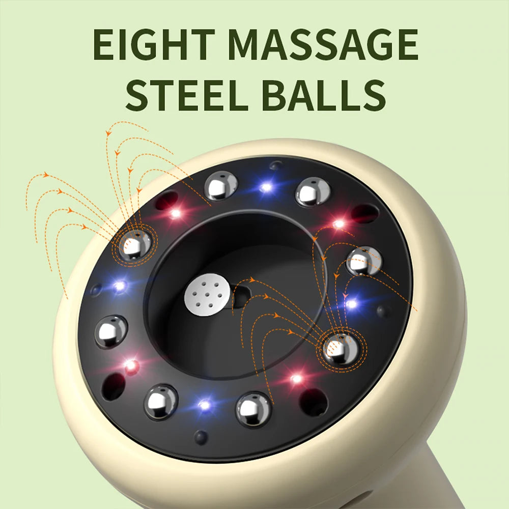 Electric Cupping Massager Scraping Tool Heated Meridian Device for Body Relaxation
