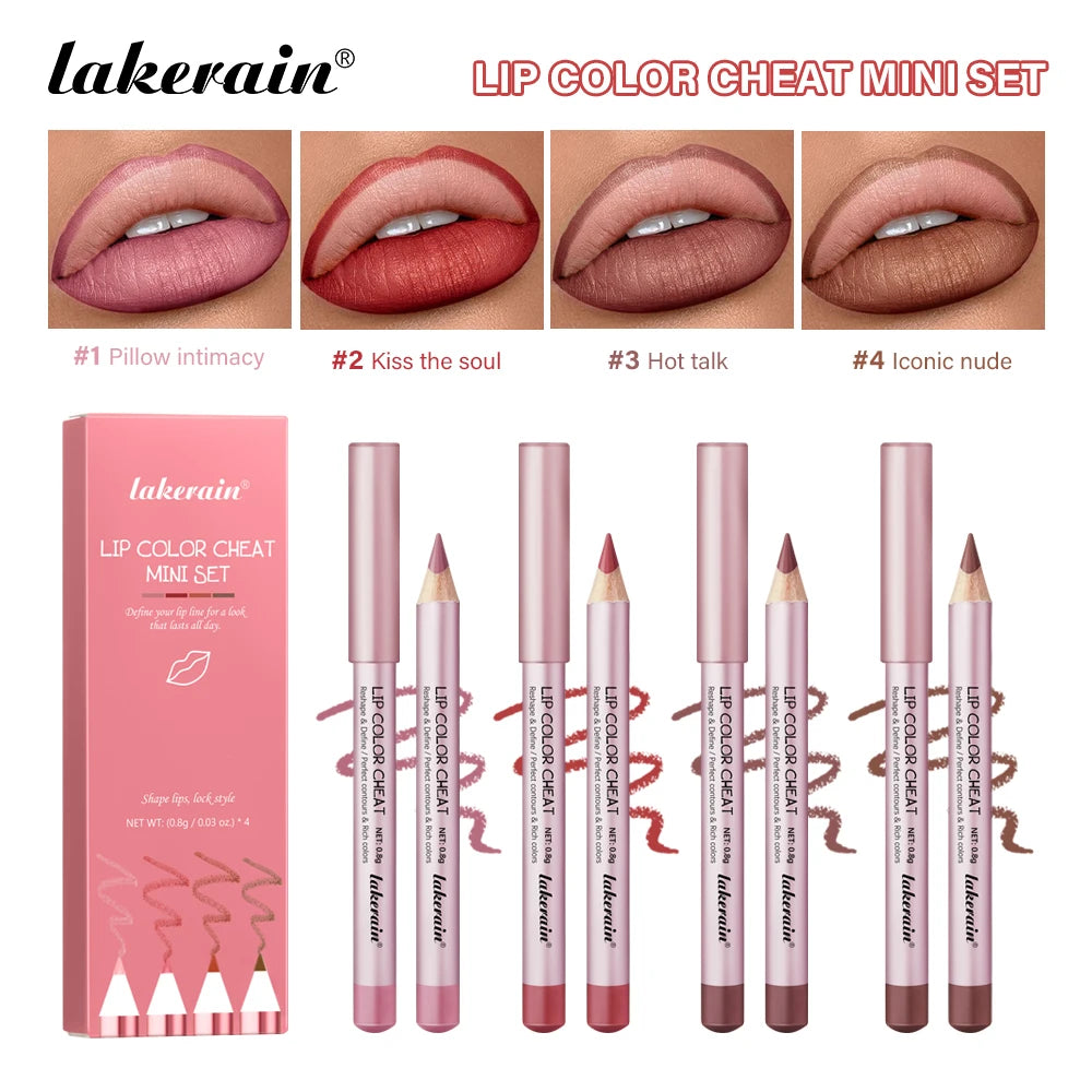 Matte Lip Liner Pencil Waterproof Contour Set for Women to Define Lips at Work or Parties - 1