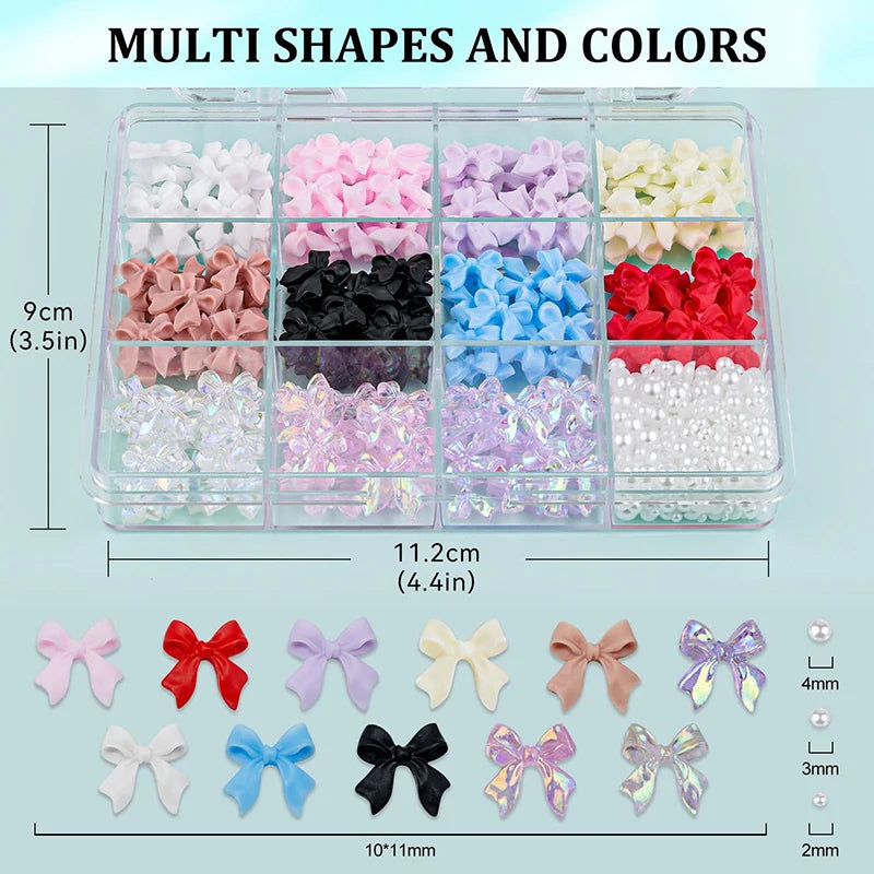 Acrylic Nail Art Charms with Bowknot Flowers for Manicure Design at Home Professional Salon - 14