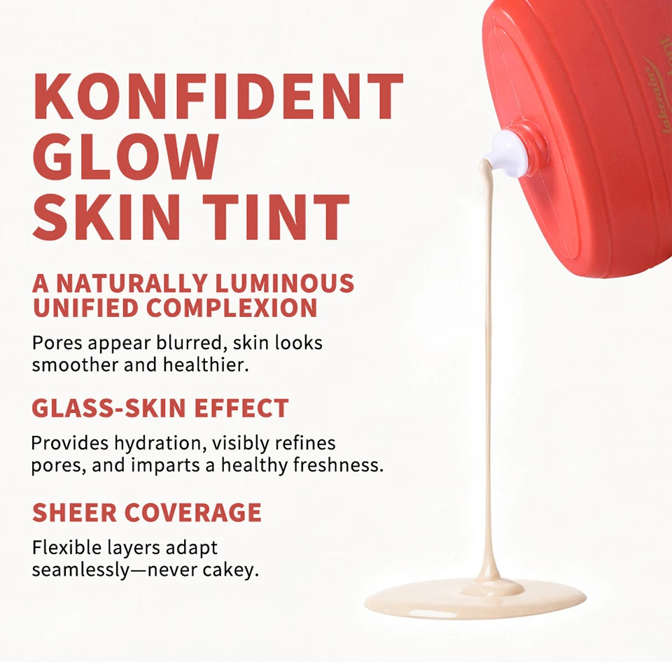 Konfident Glow Skin Tint Buildable Coverage Foundation for Radiant Daily Makeup Looks