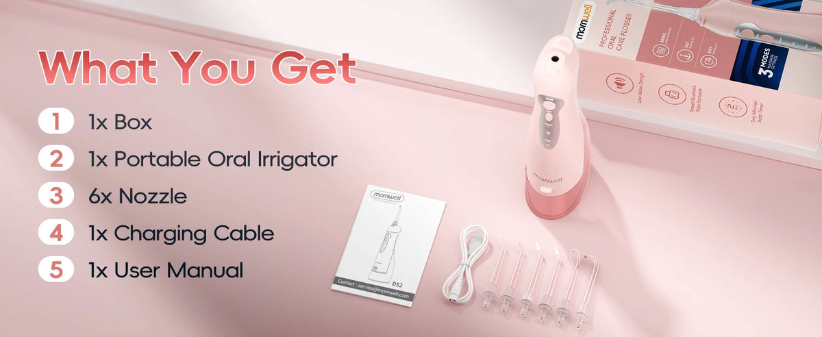 Water Flosser Rechargeable Oral Irrigator Portable Teeth Cleaner for Adults at Home