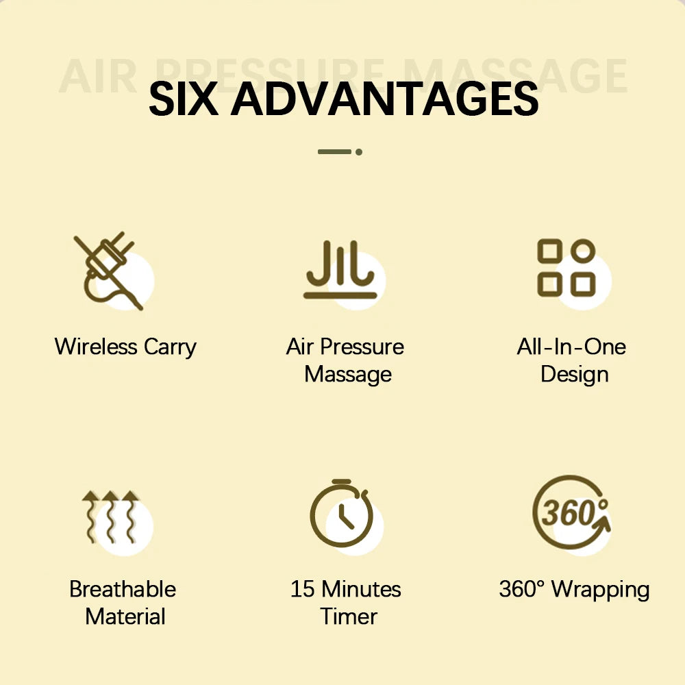 Wireless Calf Massager Air Compression Therapy for Leg Recovery at Home and Office
