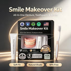Moldable Silicone Denture Set Natural False Teeth for Instant Smile Improvement at Home Use