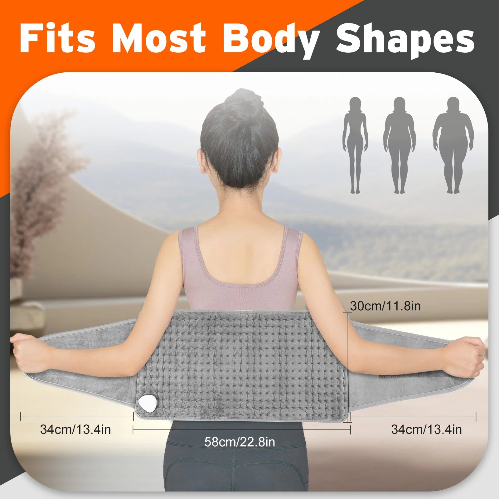 Electric Heating Waist Belt Adjustable Thermal Pad for Back Pain Relief at Home Office - 12
