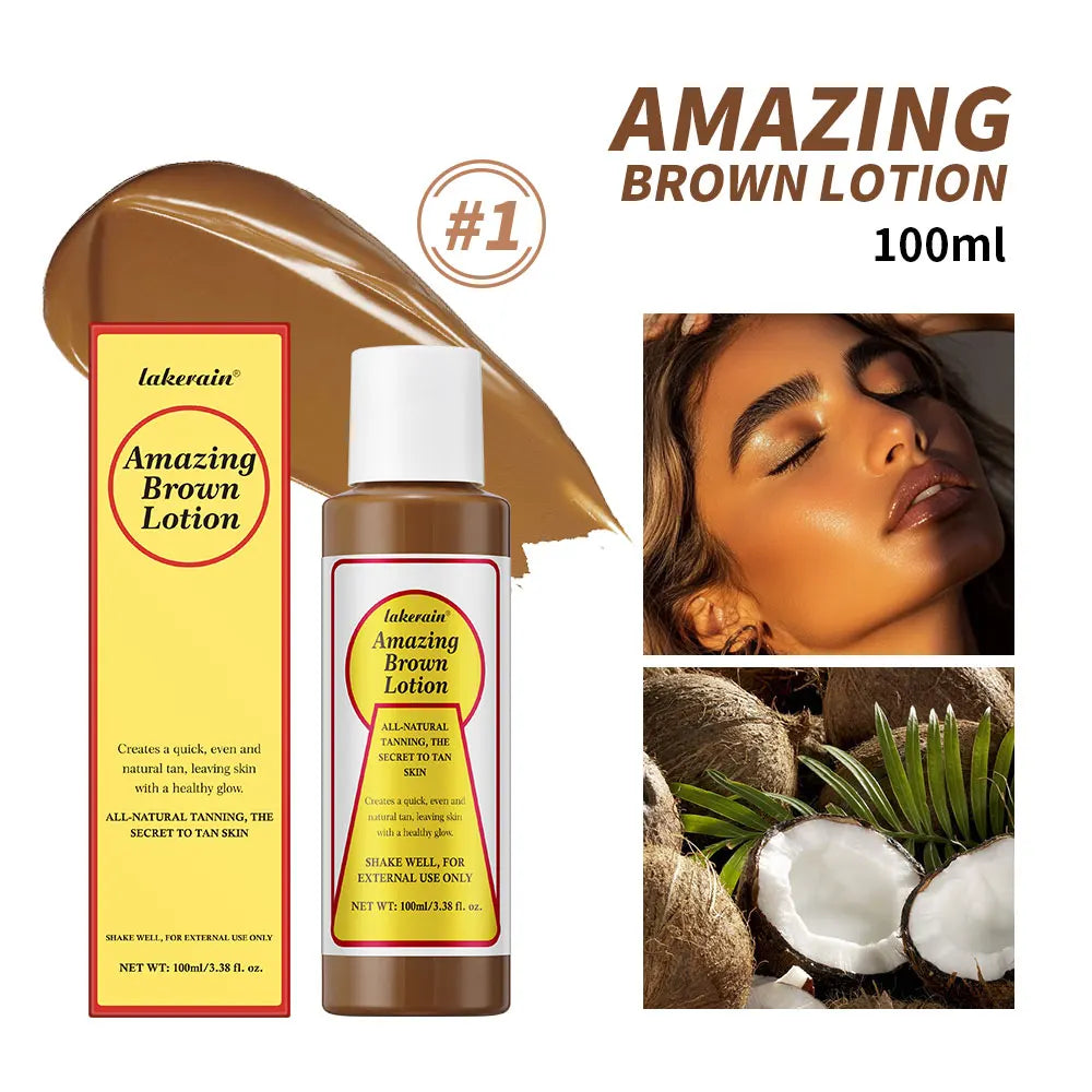 Amazing Brown Tanning Lotion Waterproof Sunless Bronzer for Body Sunbathing and Beach Days