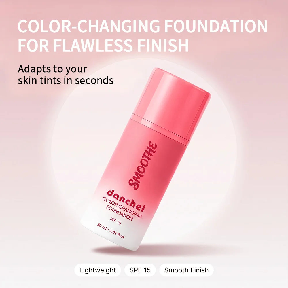 Color Changing Foundation Liquid Makeup Adjusting Skin Tone for Daily Wear and Sun Protection