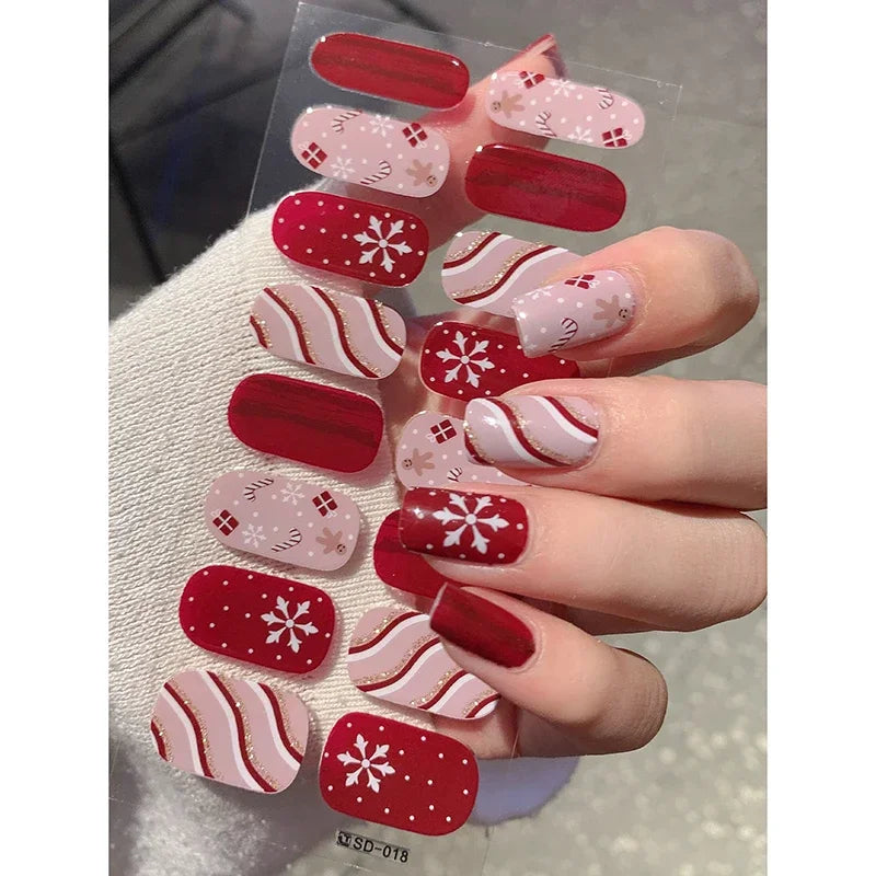 Christmas Nail Art Stickers Holiday Snowflake Decals for Women during Winter - 12