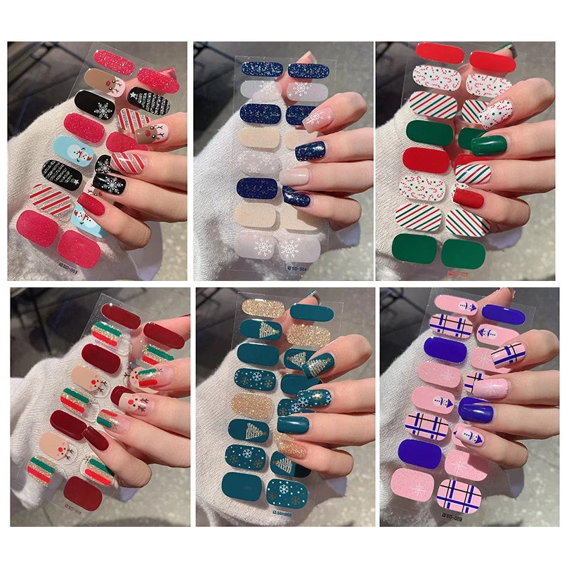 Christmas Nail Art Stickers Holiday Snowflake Decals for Women during Winter