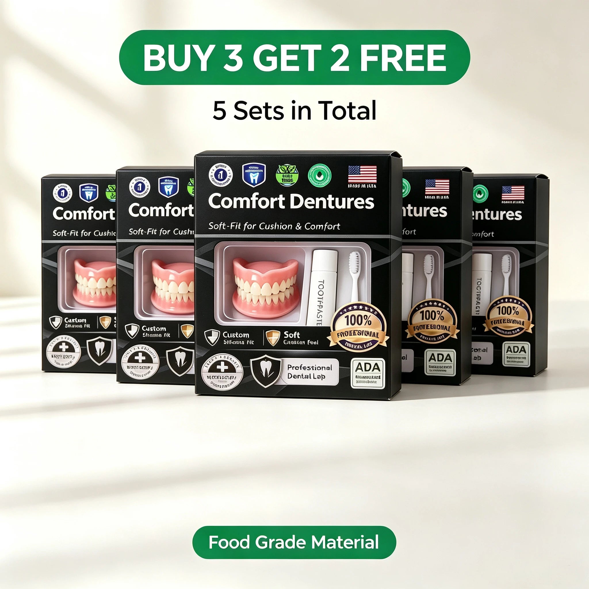 Moldable Denture Set Instant Smile False Teeth for Natural Ivory Look and Daily Comfort - 9