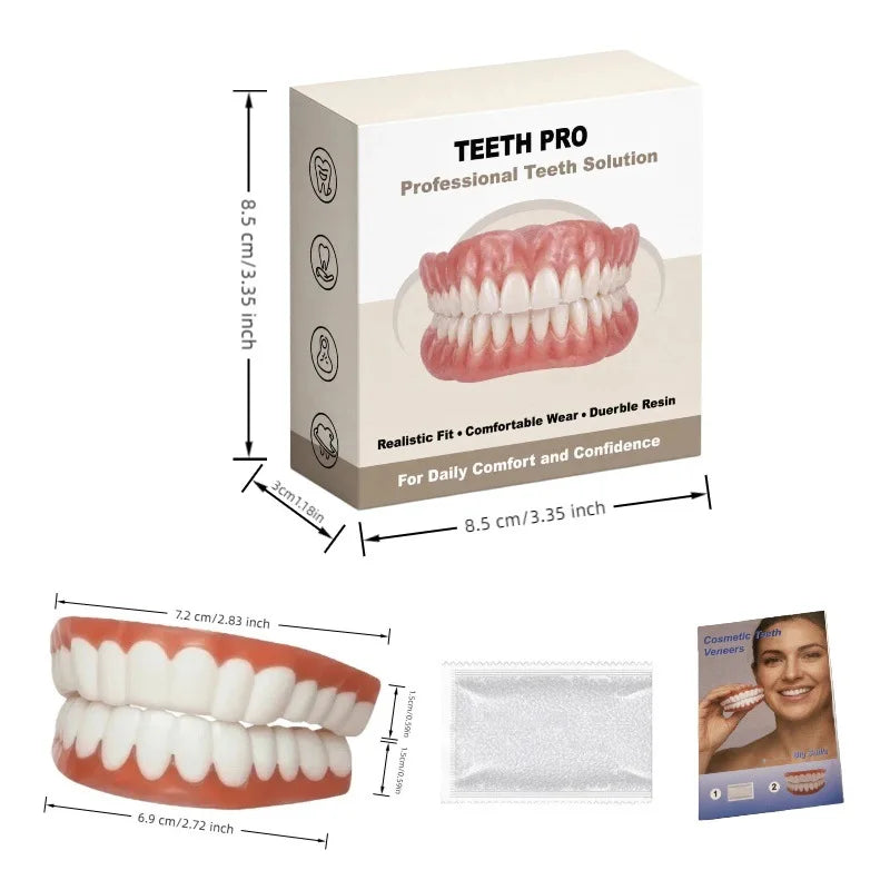 Silicone Dentures Comfortable Realistic False Teeth for Adults Daily Smile Confidence