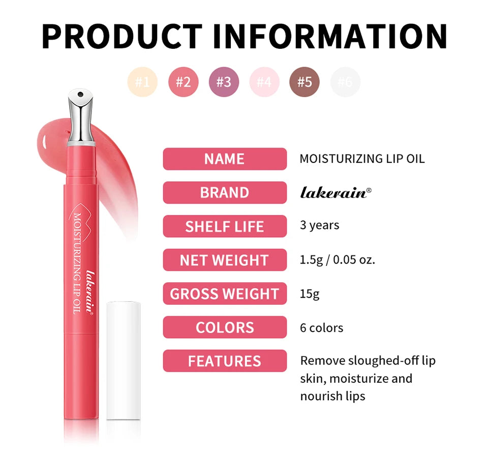 Moisturizing Lip Oil Hydrating Serum for Smoothing Dry Lips and Daily Lip Care Routine