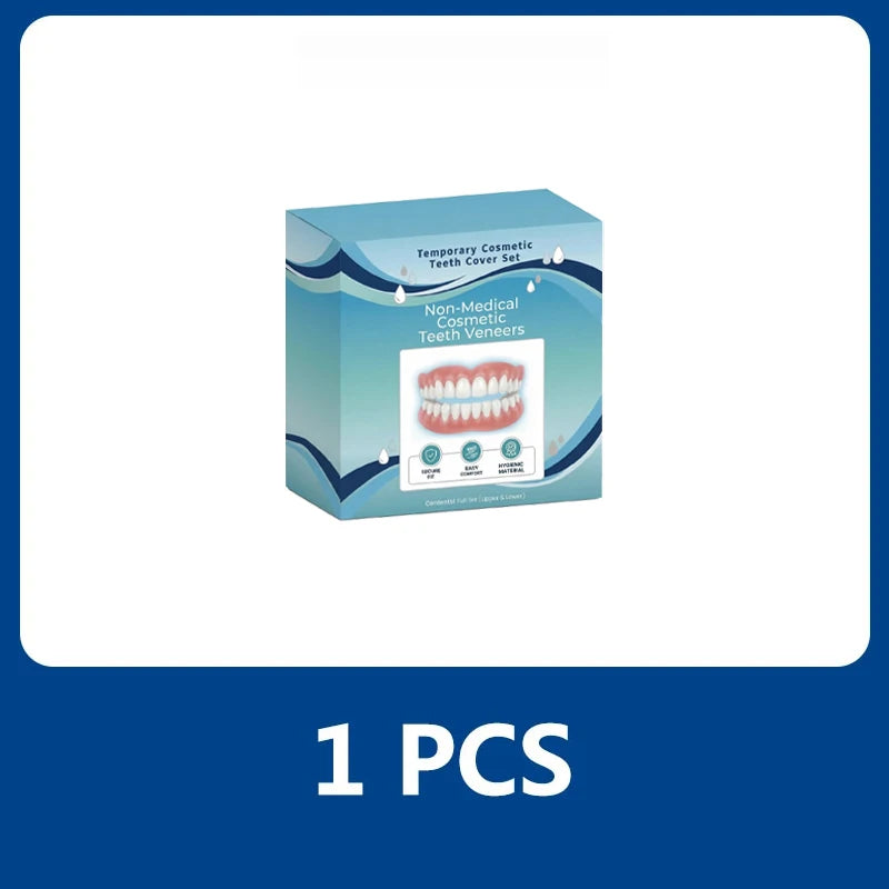 Adjustable Silicone Denture Kit Natural Look Teeth Set for Men and Women for Daily Oral Comfort