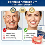 Silicone Snap On Dentures Natural Realistic Smile for Men and Women Instant Comfort Fit