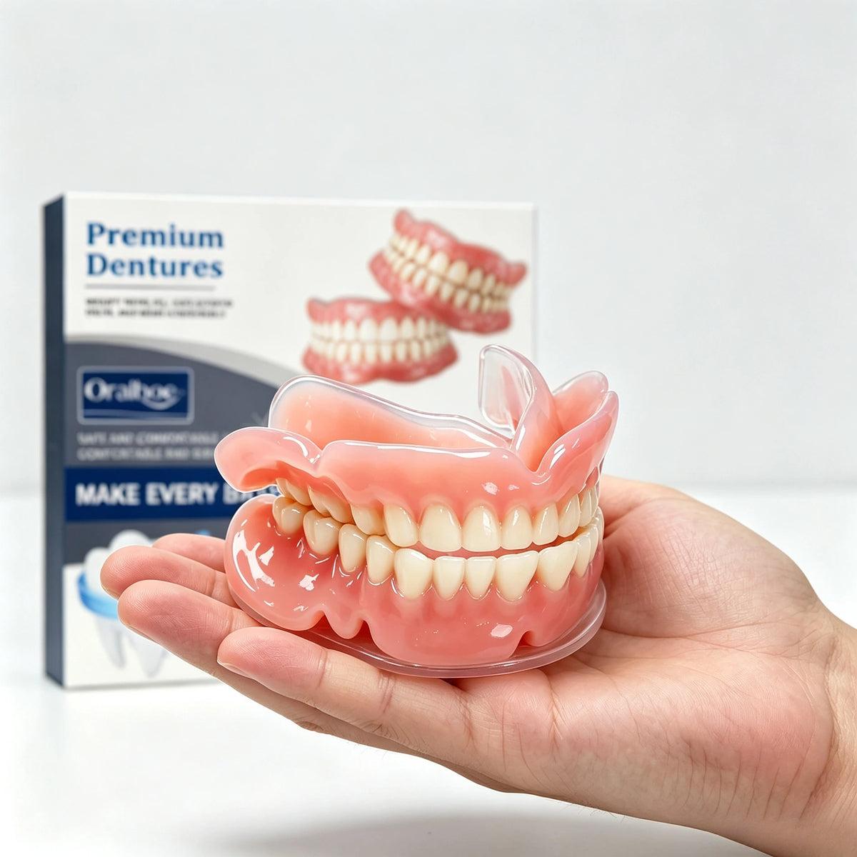 Silicone Snap On Dentures Natural Realistic Smile for Men and Women Instant Comfort Fit