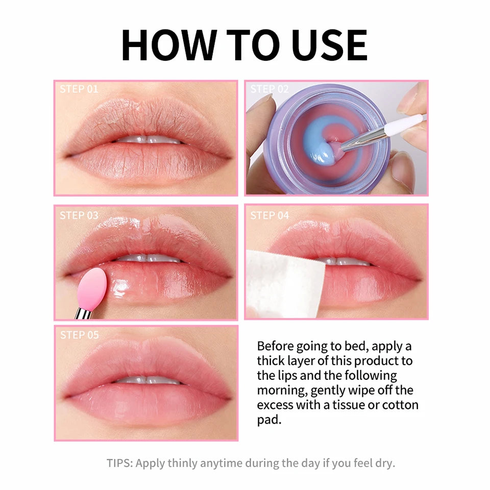 Lip Sleeping Mask Hydrating Dry Cracked Lips Treatment for Women and Men at Night - 16