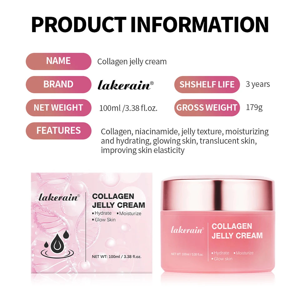Collagen Jelly Cream Deep Hydration Moisturizing Gel for Unisex Skin Tightening Face Routine