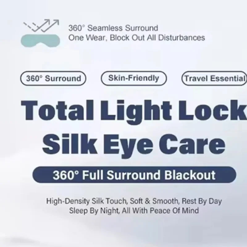 Silk Sleep Mask Blackout Eye Cover Adjustable Soft Sleeping Aid for Women Traveling and Naps