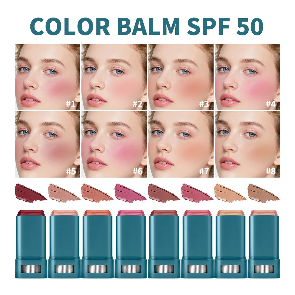 Color Balm SPF 50 Hydrating Blush Stick for Sensitive Skin and Daily Use