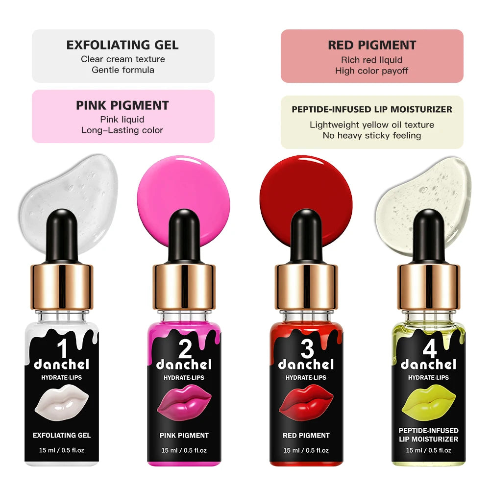 Hydrate Lips Set Exfoliating Gel and Peptide Moisturizer for Daily Lip Care Routine