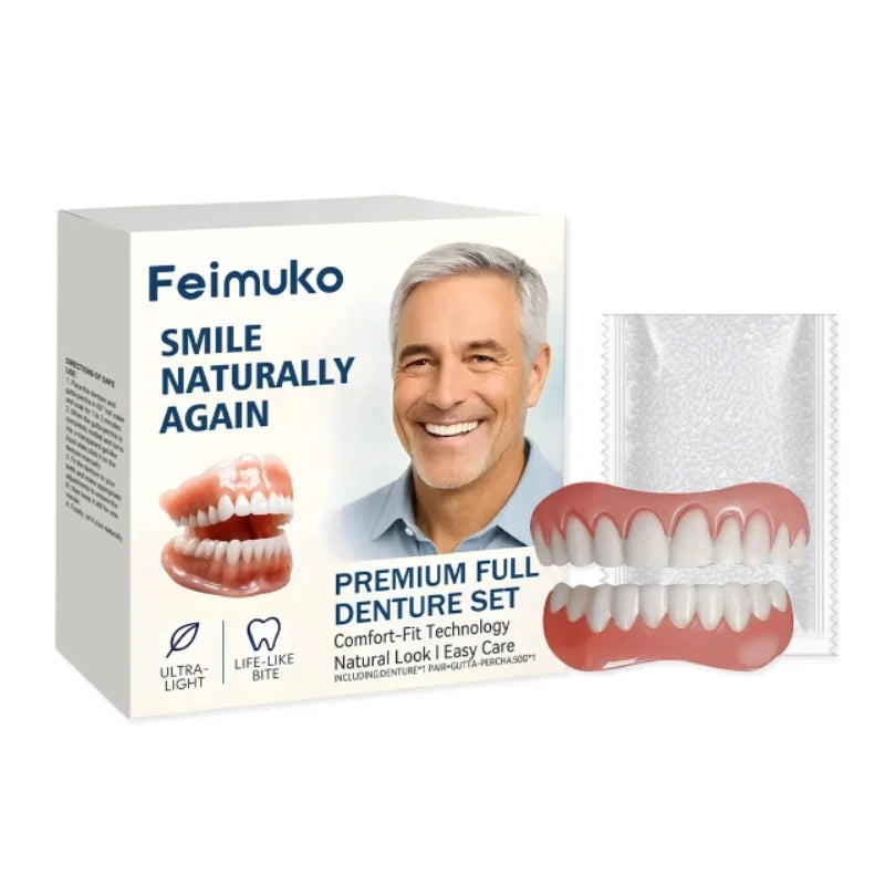 Full Denture Set Natural Smile Braces for Men and Women for Daily Oral Hygiene Comfort