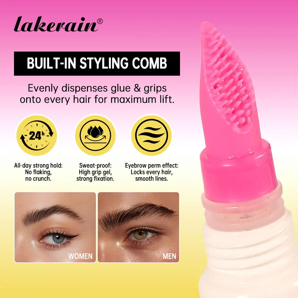 Brow Glue Lamination Gel Waterproof Strong Hold for Natural Lifted Brows Daily Makeup Look