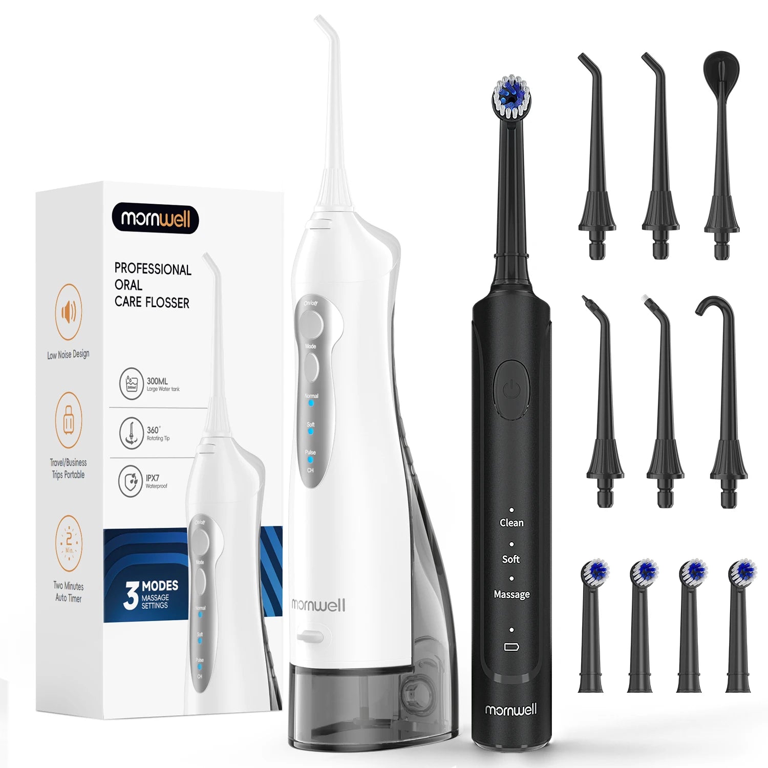 Electric Toothbrush Water Flosser Combo Rechargeable Oral Irrigator for Adults - 20