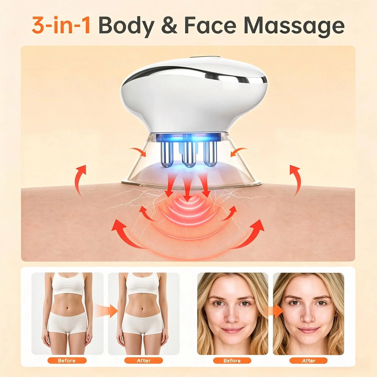Body Sculpting Machine Cellulite Massager Skin Tightening Tool for Women at Home Relaxation