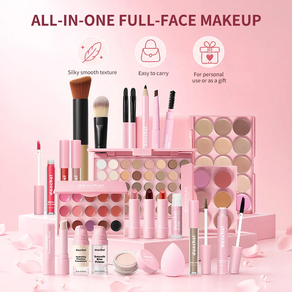 All in One Makeup Kit Professional Beauty Set for Beginners at Home and Travel