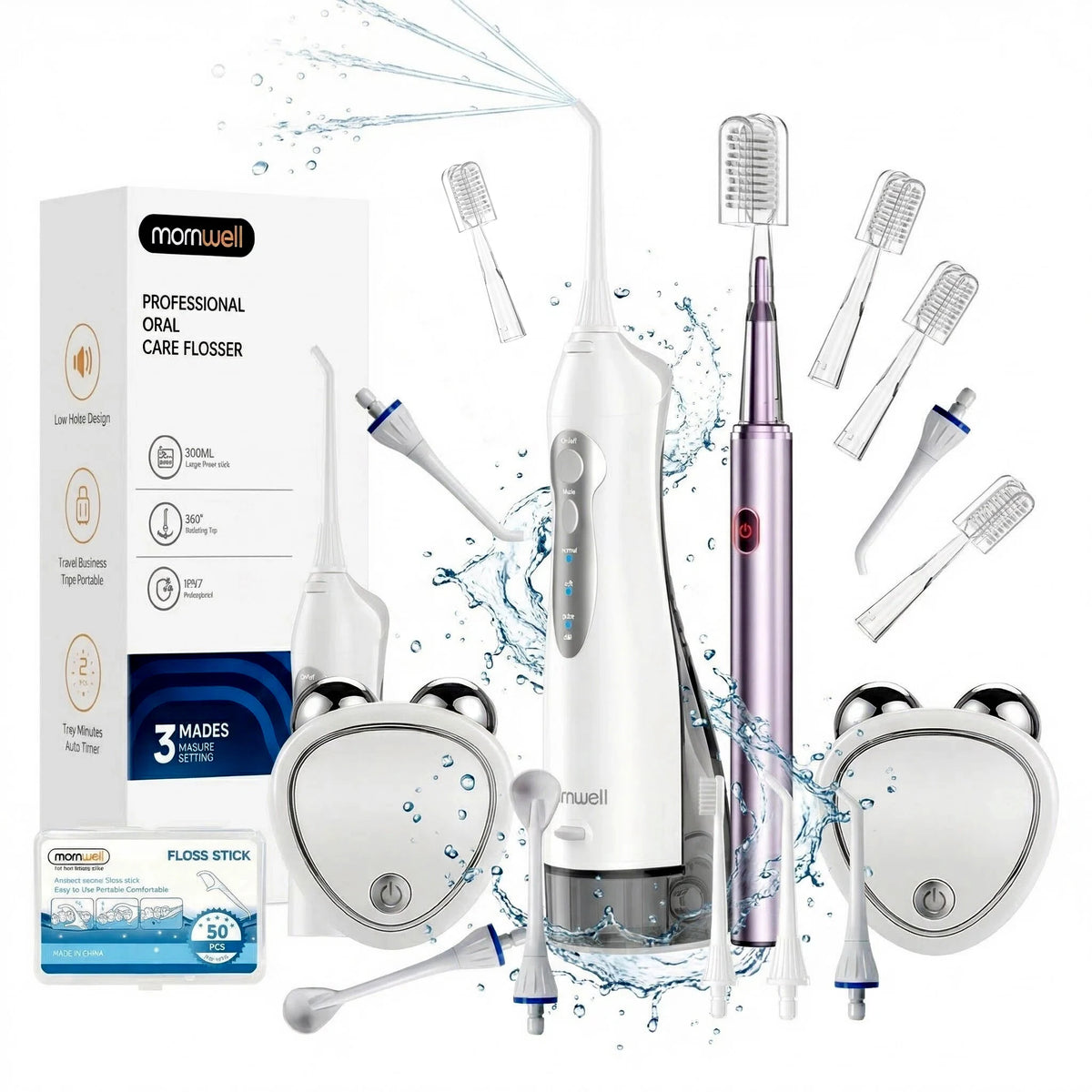 Professional Oral Care Kit Electric Toothbrush Water Flosser for Healthy Gums and Teeth Home