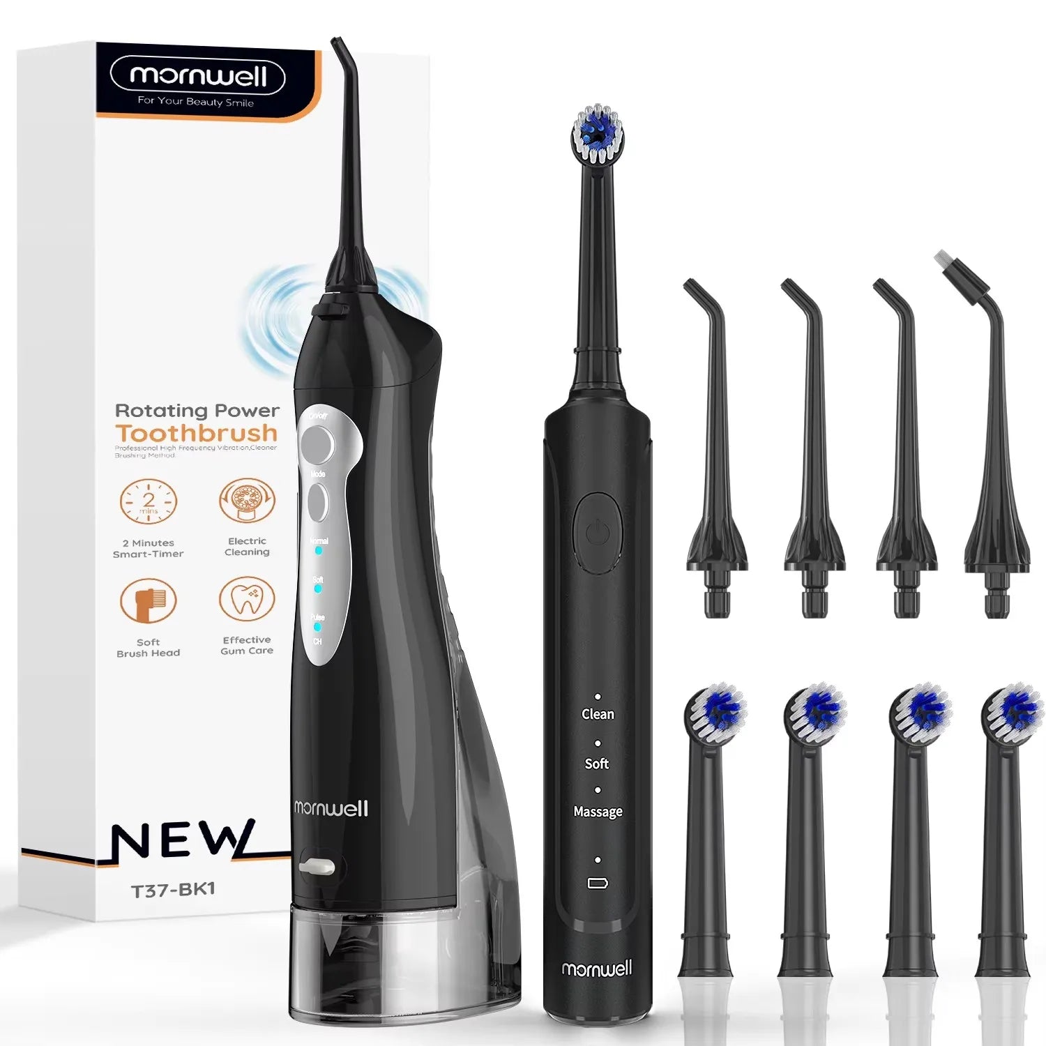 Electric Toothbrush Water Flosser Combo Rechargeable Oral Irrigator for Adults - 19