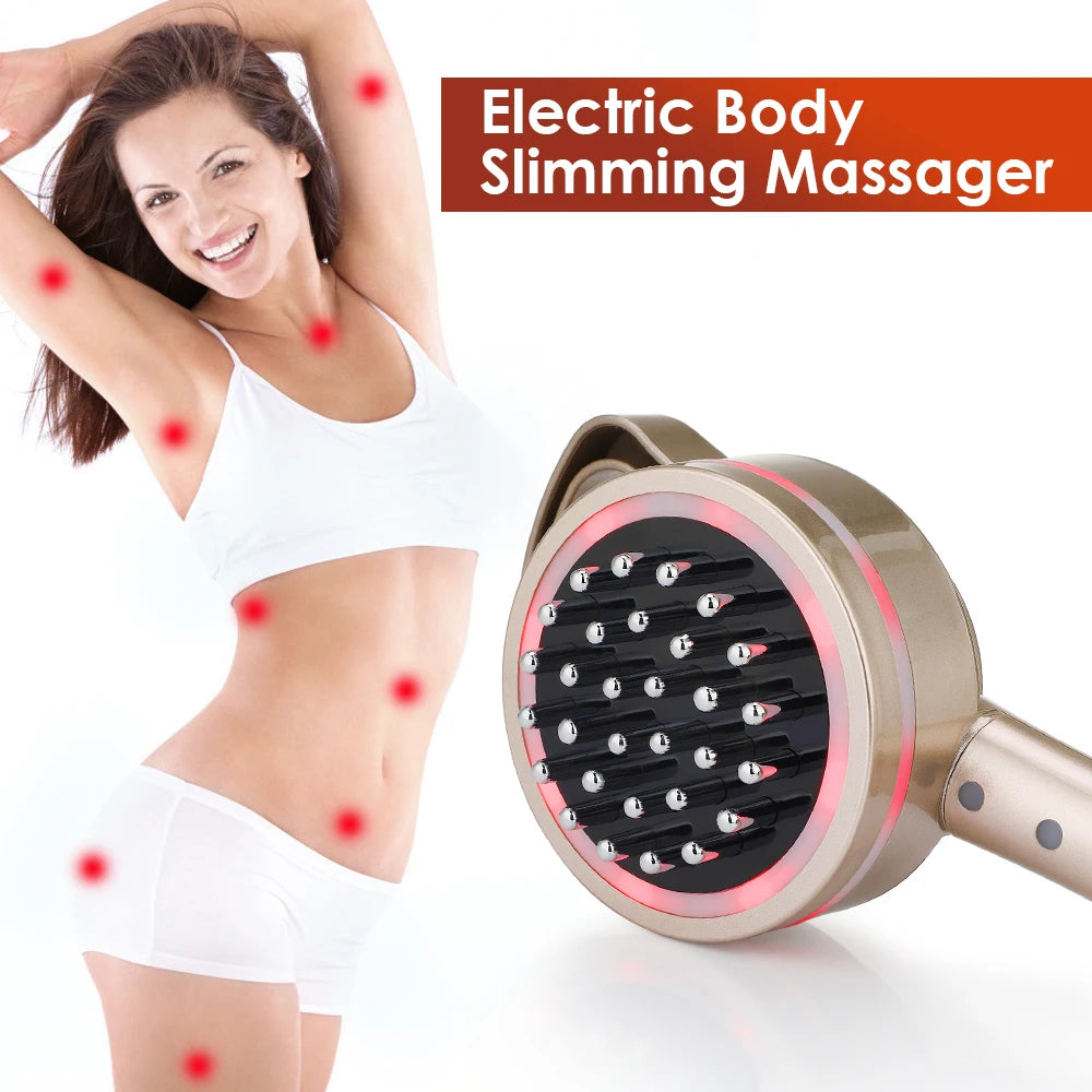 Electric Meridian Massage Brush Microcurrent Cellulite Therapy for Body Home Use Relaxation