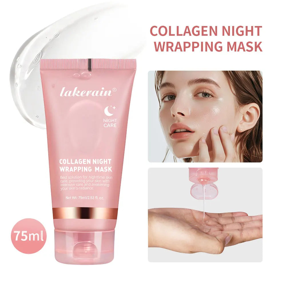 Collagen Night Wrapping Mask Anti Aging Peel Off Treatment for Face Radiance Overnight