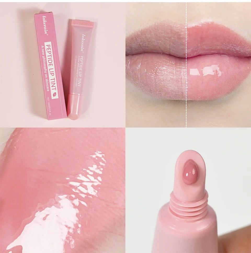 Peptide Lip Tint Moisturizing Gloss with Silky Smooth Texture for Daily Use and Care
