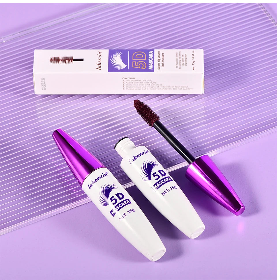 5D Mascara Waterproof Lengthening Lashes for Natural Daily Makeup and Long Lasting Eye Beauty