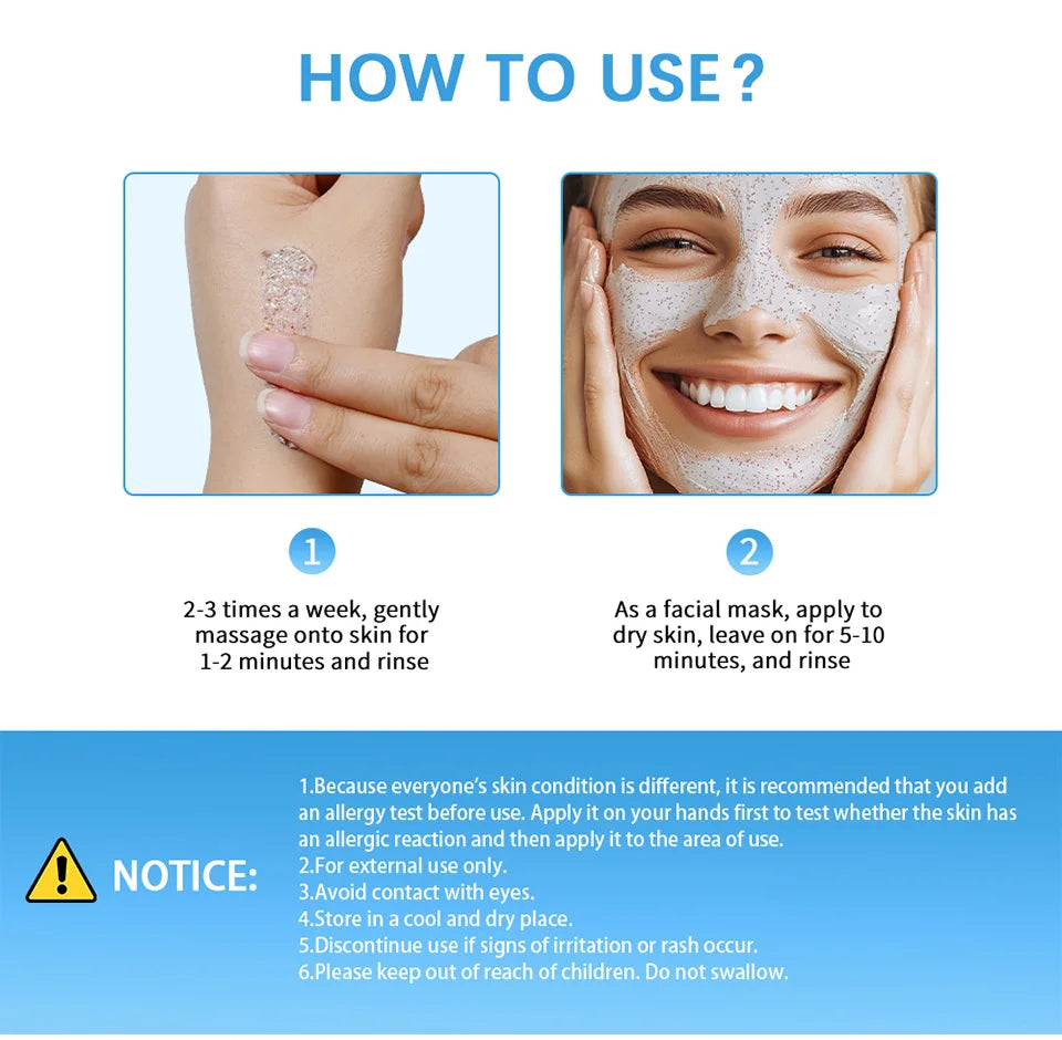 Honey Walnut Facial Scrub and Mask Deep Cleansing Exfoliating Treatment for Radiant Skin Care