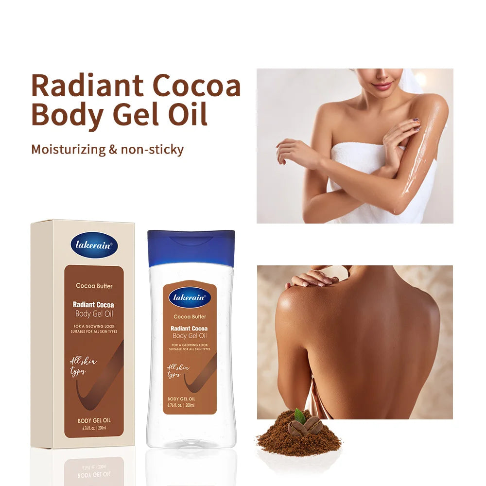 Cocoa Body Oil Gel Moisturizing Hydration for Dry Skin and Radiant Glowing Body Skincare