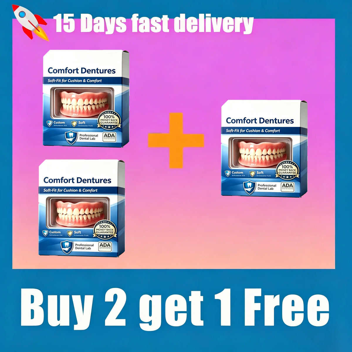 Natural Dentures Silicone Fake Teeth Comfortable Braces for Men and Women for Daily Confidence
