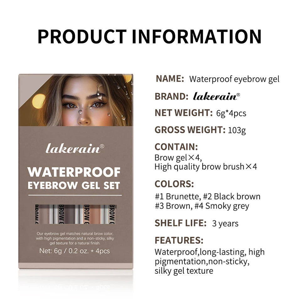 Waterproof Eyebrow Gel Set Long Lasting Tinted Makeup for Women Daily Beauty - 13