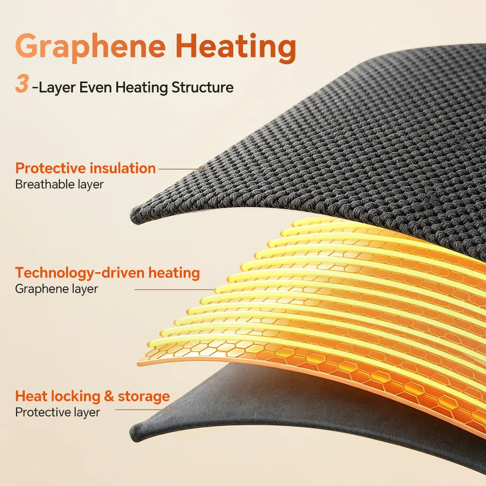 Wearable Graphene Heated Shawl Electric Warming Blanket for Home and Office Winter Comfort