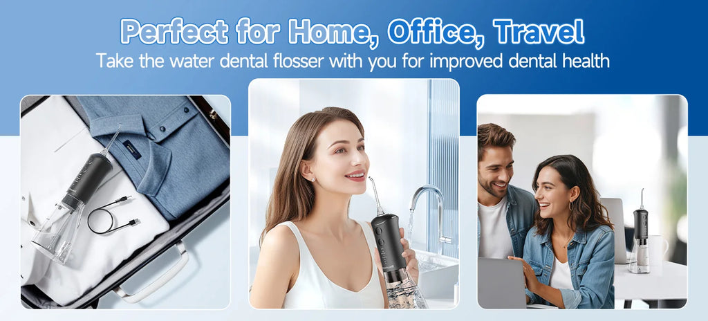 Water Flosser Teeth Cleaner Rechargeable Oral Irrigator for Adults at Home or Travel