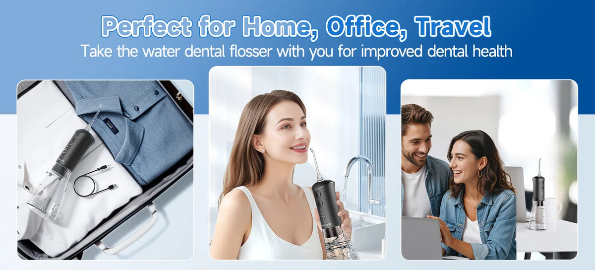 Water Flosser Teeth Cleaner Rechargeable Oral Irrigator for Adults at Home or Travel