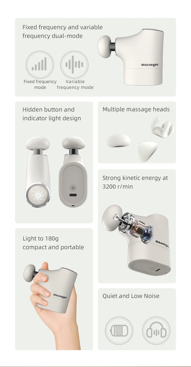 Mini Massage Gun Deep Tissue Percussion Massager for Muscle Recovery at Home and Office - 8