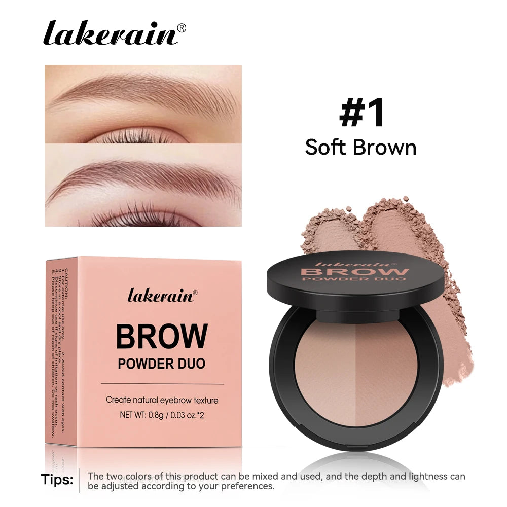 Brow Powder Duo Waterproof Contour Palette for Natural Eyebrow Definition and Face Makeup