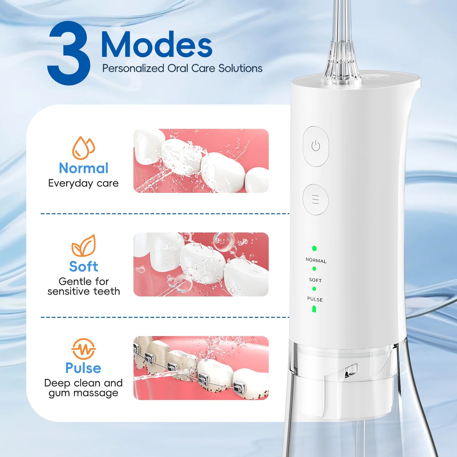 Portable Water Flosser Rechargeable Oral Irrigator for Adults at Home or Travel - 4