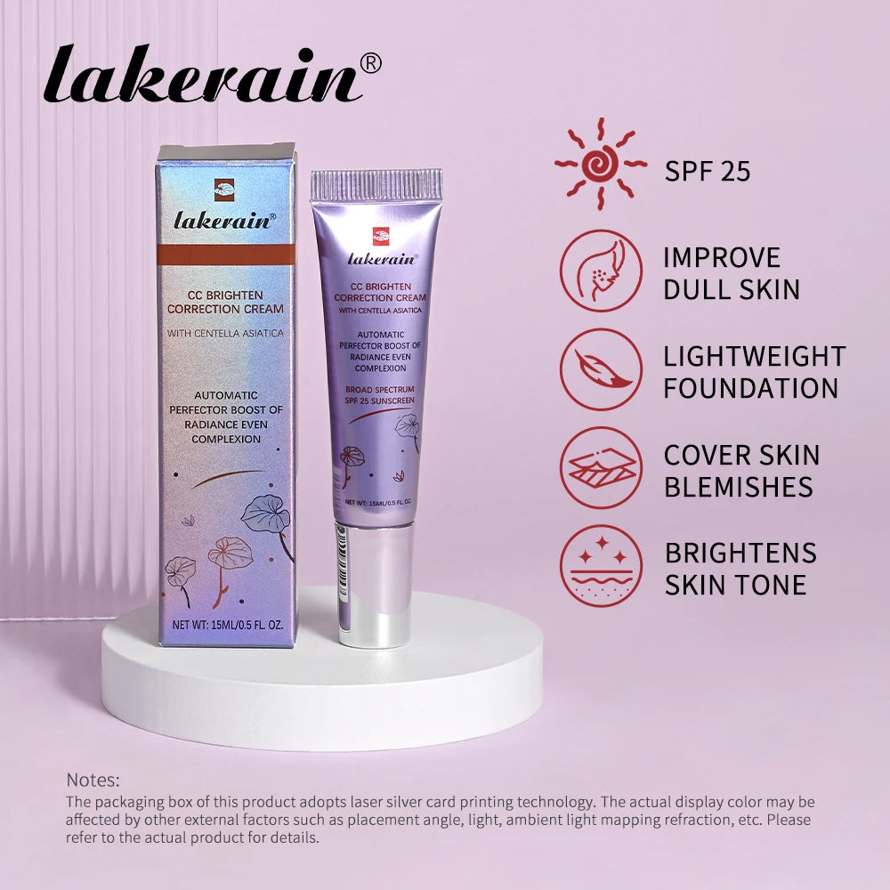 Color Correcting CC Cream Primer Even Skin Tone Moisturizer for Face Daily Makeup Base