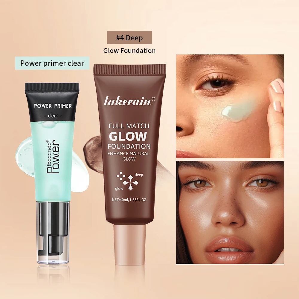 Power Primer and Glow Foundation Makeup Set for Radiant Skin for Women Daily Makeup Routine - 8