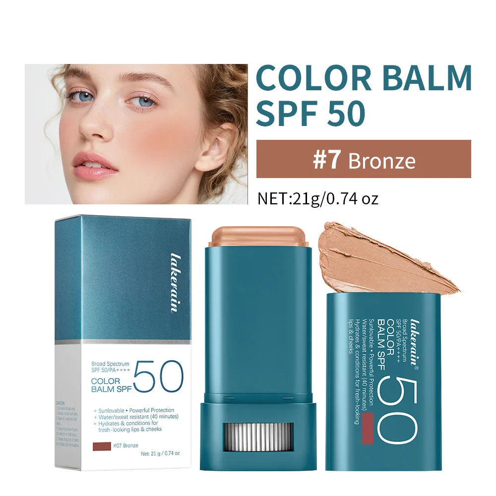 Color Balm SPF 50 Hydrating Blush Stick for Sensitive Skin and Daily Use